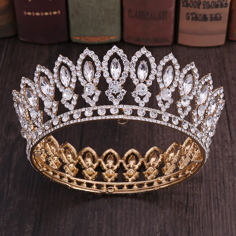 New bridal jewelry European and American Baroque round bridal crown wedding dress accessories