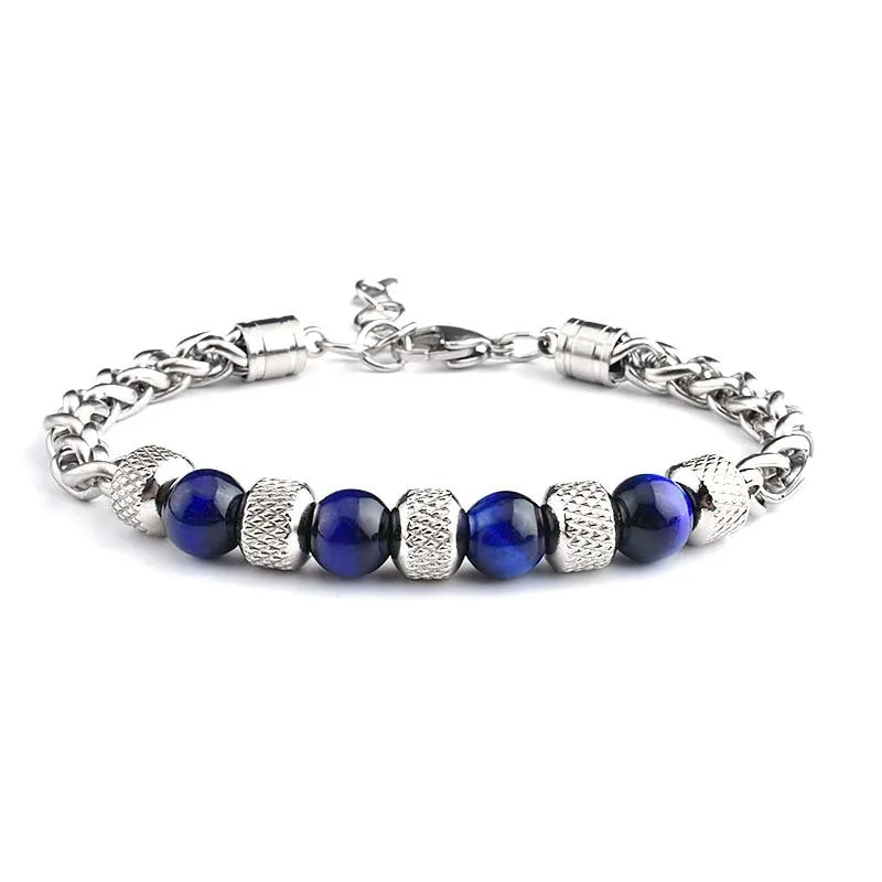 New Tiger Eye Men's Adjustable Beaded Bracelet