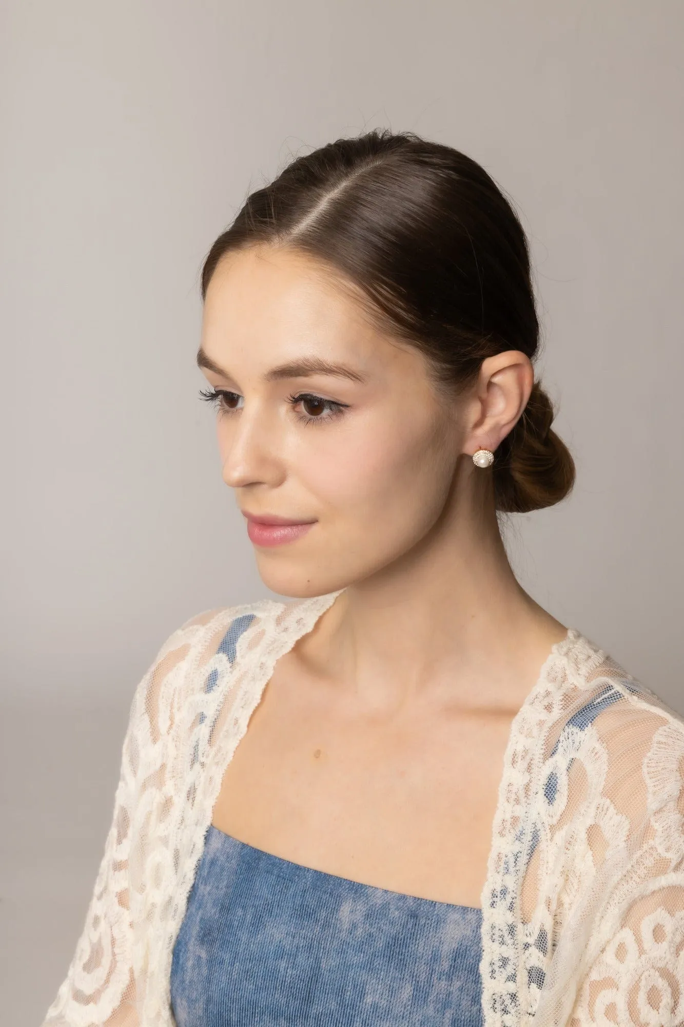 SJE310923 14K Radiant Pearl Post Earrings